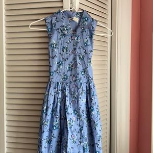 Cornelloki Girls blue floral sleeveless dress